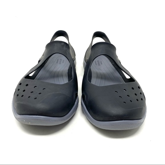 Women Crocs Swiftwater Wave Shoes Black - Picture 3 of 7